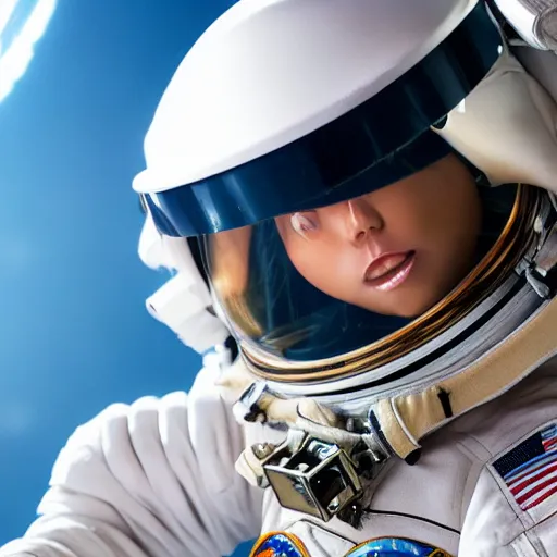 Image similar to close up of astronaut, anime style