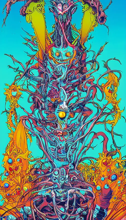 Image similar to psytrance artwork, by alex pardee