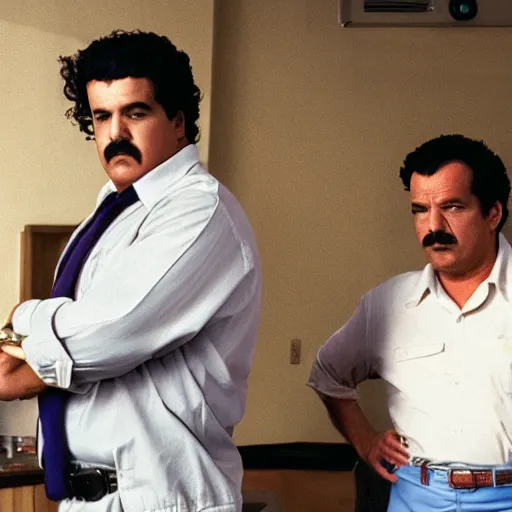 Prompt: Pablo Escobar next to Walter White 4K quality super realistic