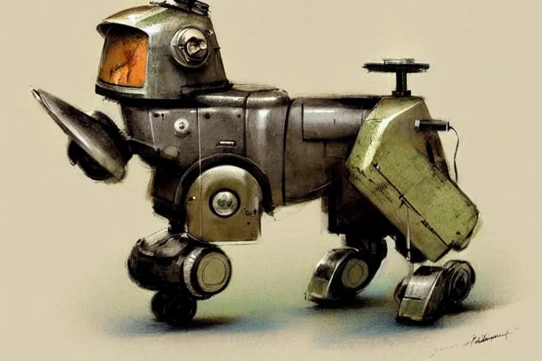 Image similar to ( ( ( ( ( 1 9 5 0 s retro future robot android dog. muted colors. ) ) ) ) ) by jean - baptiste monge!!!!!!!!!!!!!!!!!!!!!!!!!!!!!!