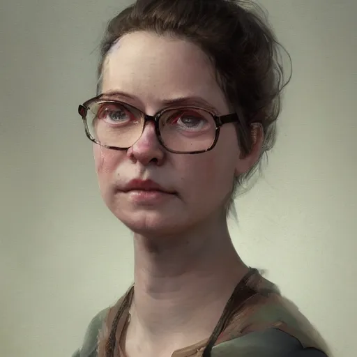 Prompt: portrait of the woman called silke fatstone. she is fat and ugly and works at a kindergarten. detailed digital art by greg rutkowski, thomas kinkade and keith parkinson, artstation, cgsociety, 8 k, hd