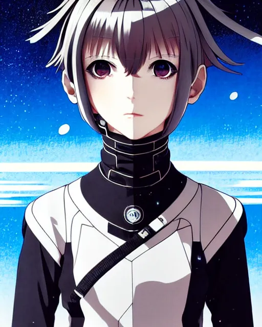 Image similar to ilya kuvshinov manga portrait of space commander reol, last exile, murata range, fine detail, perfect anime face, dramatic lighting, dynamic composition, art deco, cel shading, vivid, stippled lighting, rich texture, yoshinari yoh, alphonse mucha, ( ( ( colorful ) ) )