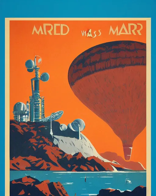 Prompt: Vintage travel poster to mars