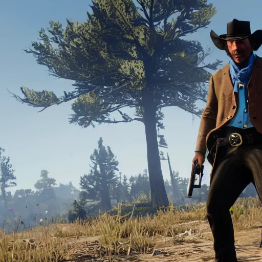 Prompt: arther morgan from red dead redemption 2 in gta 5