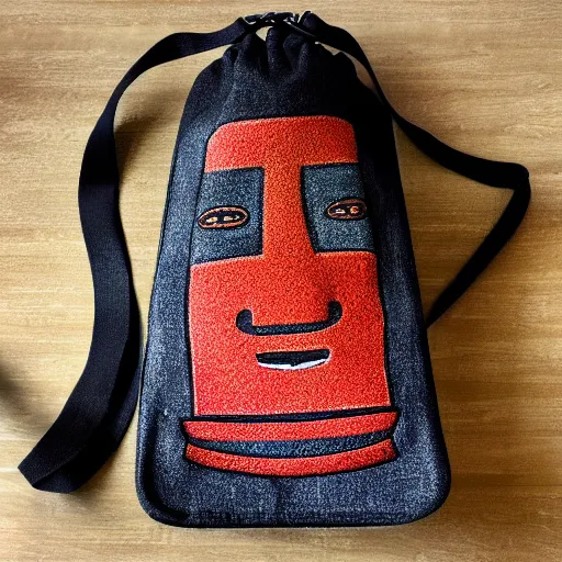 Prompt: moai bag