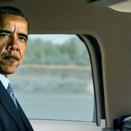 Image similar to a still of obama as walter white in breaking bad