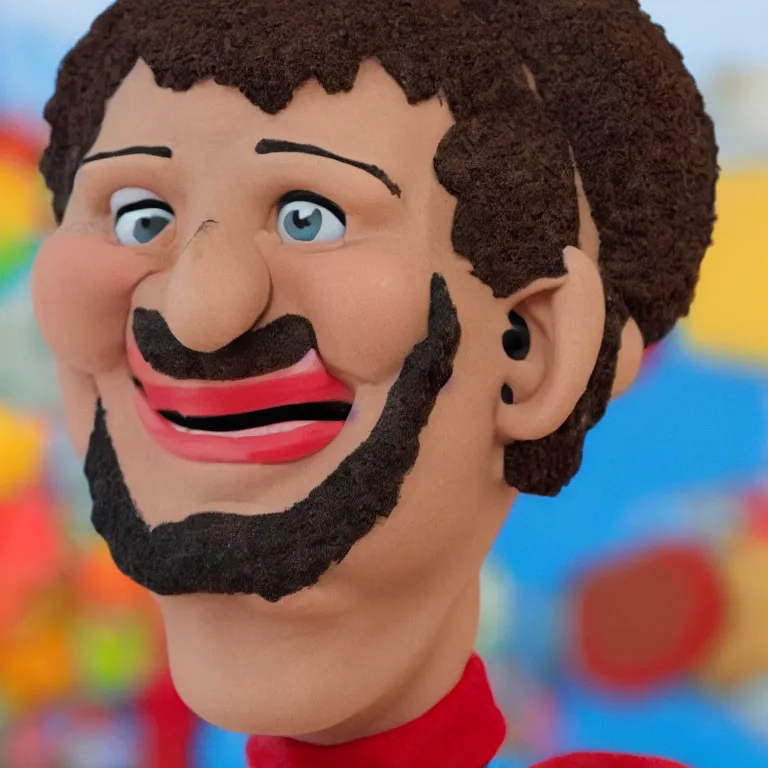 Image similar to claymation devin montes smiling cartoon head shot, face close up, profile picture
