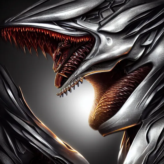 Prompt: detailed mawshot of a gigantic goddess elegant beautiful stunning anthropomorphic hot robot mecha female dragon, eating and swallowing a human whole, with sleek silver metal armor, OLED visor over eyes, micro art, prey, vore, digital art, mawshot, dragon vore, dragon maw, furry art, high quality, 8k 3D realistic, macro art, micro art, Furaffinity, Deviantart, Eka's Portal, G6