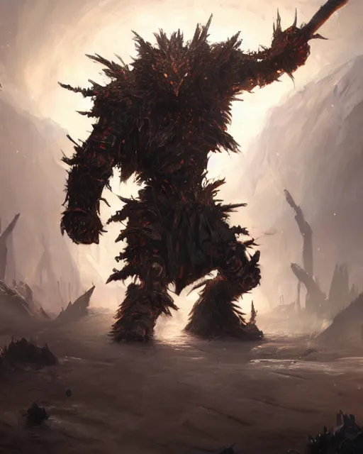 Image similar to oil painting of Angry Anthropomorphized Robot Berserker, wearing fur armor, claws, sharp focus, attack pose, fantasy style, octane render, volumetric lighting, 8k high definition, by greg rutkowski, highly detailed, trending on art Station, magic the gathering artwork, burning Battlefield background, centered