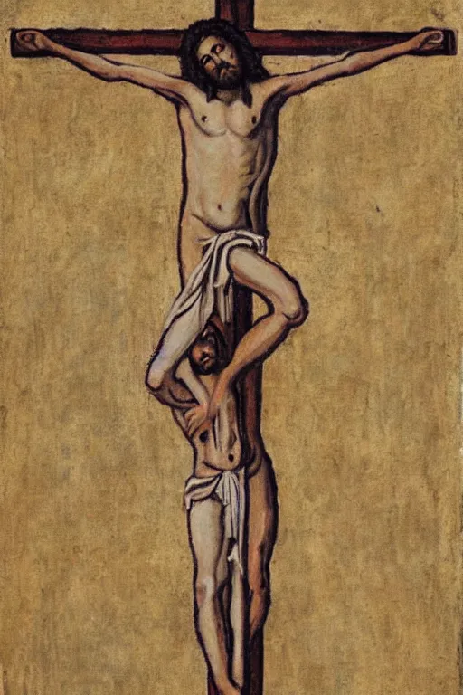 Image similar to crucified christ painted by a child