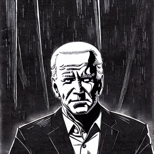 Image similar to Joe Biden looking sinister, by Tsutomu Nihei, highly detailed