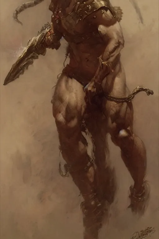 Image similar to warrior, attractive male, character design, painting by gaston bussiere, greg rutkowski, katsuya terada, frank frazetta, tom of finland, trending on artstation