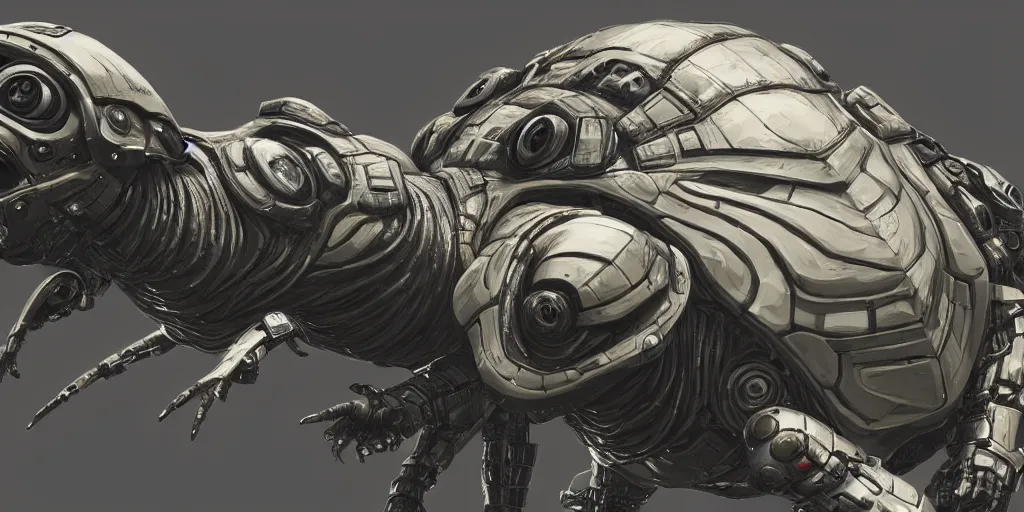 Image similar to cyberpunk turtle with robotic enhancements, highly detailed, photorealistic, cgsociety