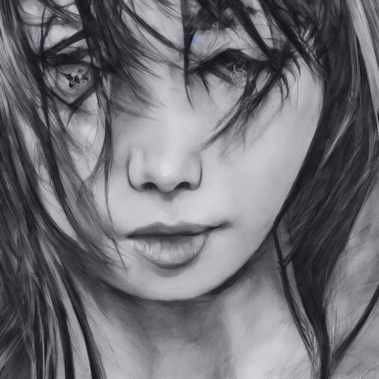 Prompt: Portrait of Emilia Clarke in style of Hotate Yuuki, photorealism, manga