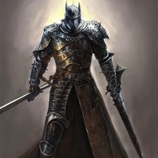 Prompt: The Dark Souls Knight, fantasy character portrait by Donato Giancola, Craig Mullins, digital art, trending on artstation