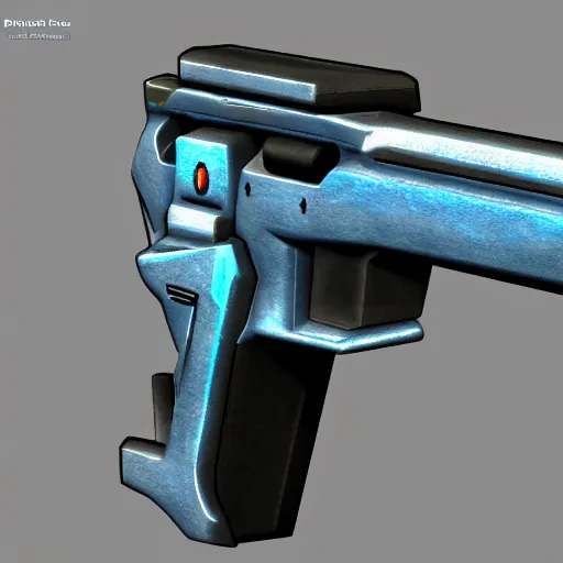 Prompt: A fantastical photon pistol from the game Phantasy Star Online 2, HDRI, in game render