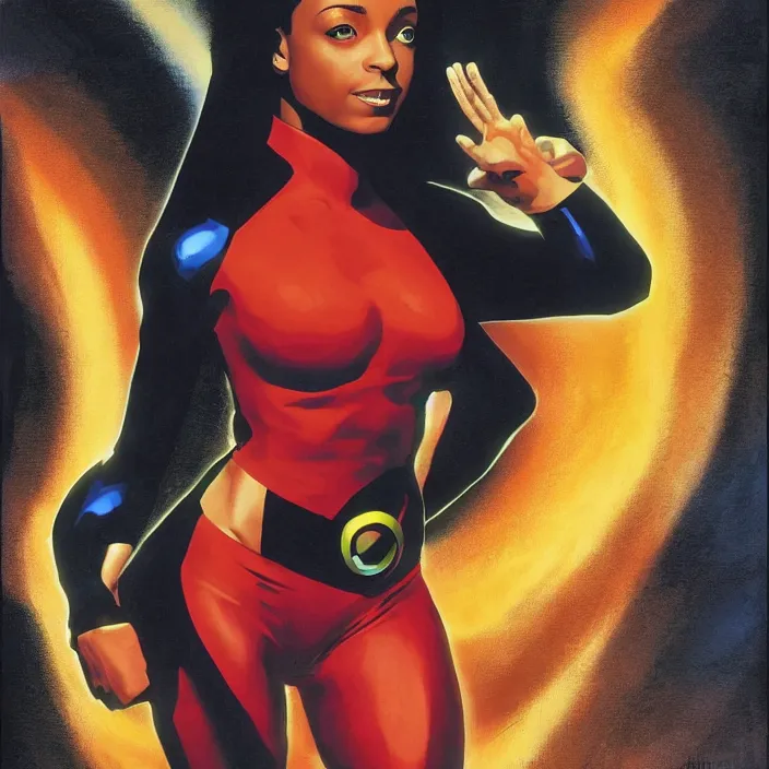 Image similar to sade adu as one of the x-men, painting by alex ross,