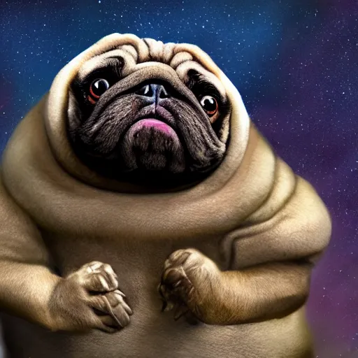 Image similar to A tardigrade with the eyes and mouth of a pug, national geographic-file-photograph, paywall-content, premium-award-winning, trending on artstation