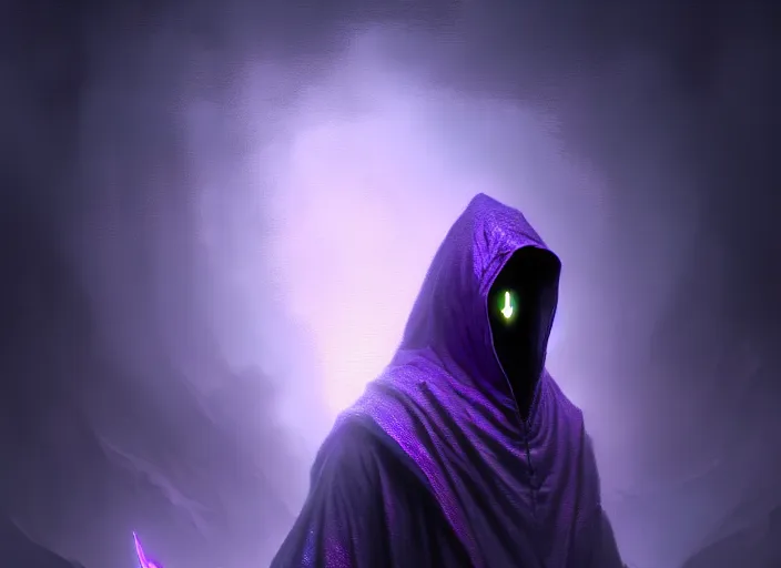 Image similar to a dark hooded figure, glowing purple eyes, floating beautifully, fantasy, dramatic, intricate, elegant, highly detailed, digital painting, artstation, concept art, smooth, sharp focus, illustration, art by Gustave Dore, octane render