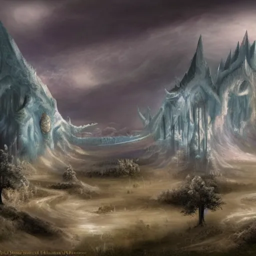 Image similar to The White Lands of Empathica, fantasy art