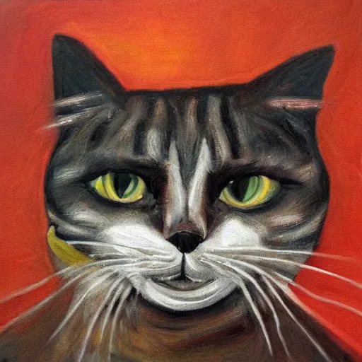 Image similar to anthropomorphic cat. portrait. art