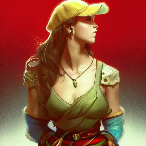 Image similar to man super mario, highly detailed, digital painting, artstation, illustration, art by artgerm and greg rutkowski and alphonse mucha