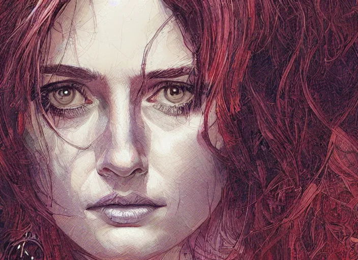 Image similar to a highly detailed beautiful portrait of jessica jones, james gurney, james jean