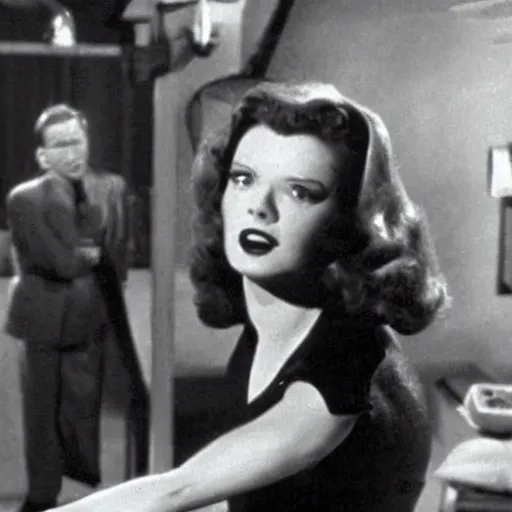 Image similar to still from old 40\'s movie Matrix (1942) actress playing Trinity