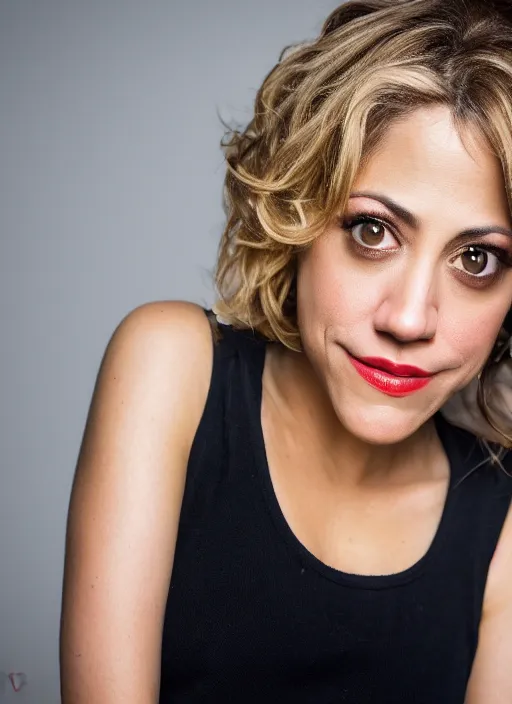 Image similar to DSLR photo portrait still of 44 year old age 44 Brittany Murphy at age 44!!!, 85mm f1.8