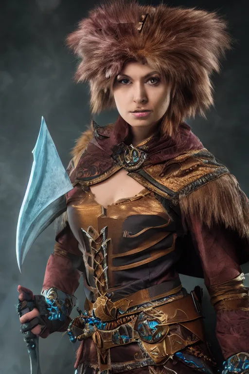 Image similar to a female DND Vedalken, high resolution film still, 8k, HDR colors, cosplay, studio lighting