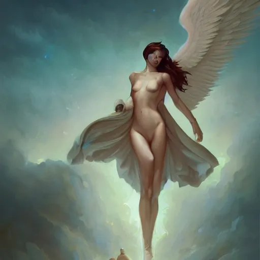 Image similar to angel of love by Peter Mohrbacher, artstation