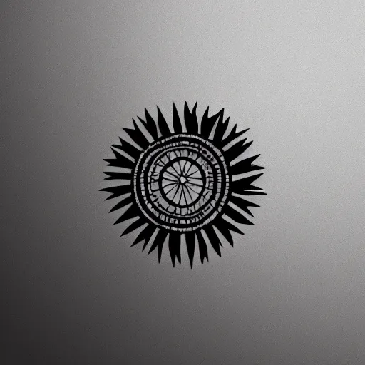 Image similar to a circular vector tattoo design. simple, spiky, curvilinear.