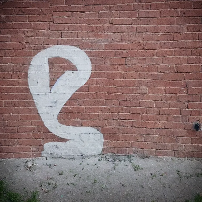 Prompt: “the letter h spray painted on a brick wall”