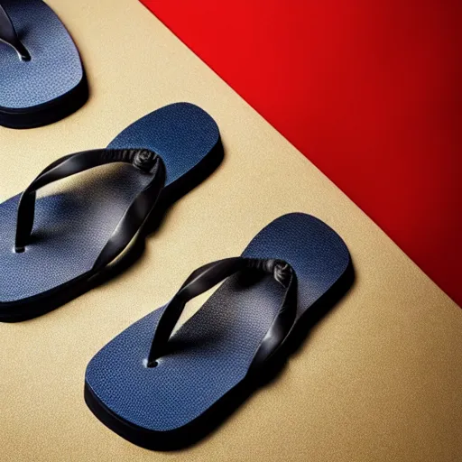 Image similar to studio photo of dwayne johnson themed flip-flops, high-quality promotional photo, studio lighting, sharp focus, enhanced colors, professional photo, flickr