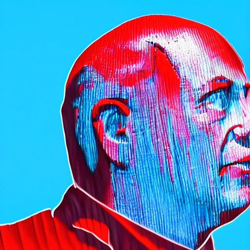 Image similar to a sculpture made out red jelly in the sea of a giant benjamin netanyahu head, long shot, hyper detailed, hyper realistic, ray tracing, 8 k resolution, sharp focus, realistic water, award winning