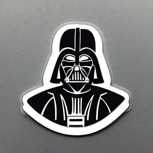 Image similar to symmetrical die cut sticker, darth vader