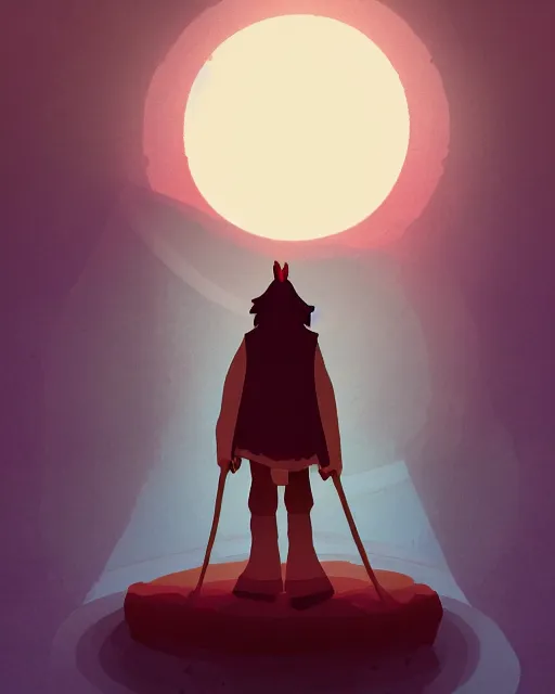 Prompt: a druid standing in a circle at the beginning of the world by james gilleard