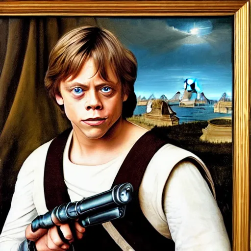 portrait of young mark hamill as luke skywalker in a, Stable Diffusion