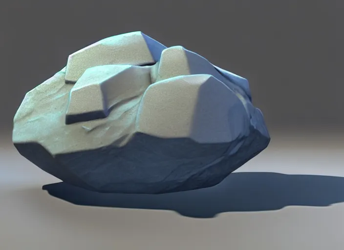 Image similar to large boulder, stylized stl, 3 d render, activision blizzard style, hearthstone style