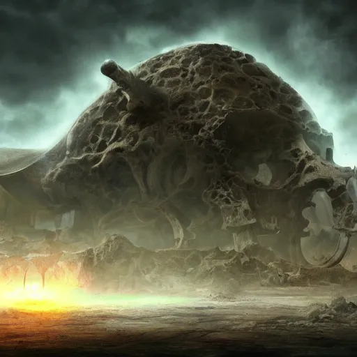 Prompt: the planet of enormous skulls, National Geographic photograph, hd winning, ArtStation, Deviantart HD screenshot , concept art