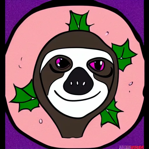 Prompt: sloth stoned af, cartoon, animation, drawing