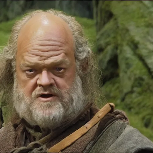 Prompt: kelsey grammar as a hobbit in lord of the rings, 4 k hd film still