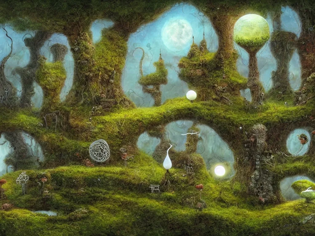 Image similar to samorost landscape highly detailed, realistic photograph