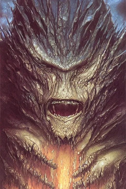 Prompt: artwork by john howe of a the angry abomination