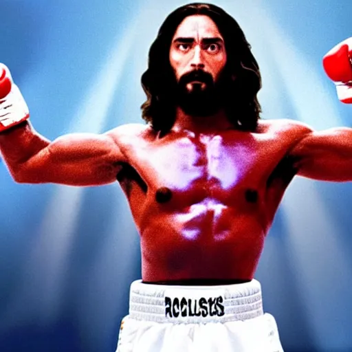 Prompt: Jesus as Rocky in the Rocky movie