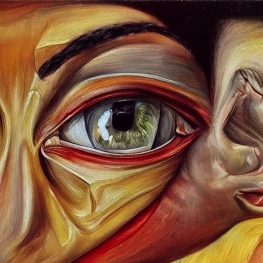 Image similar to high quality high detail painting by lucian freud, hd, high ranking general, big eyes, alizarin crimson, photorealistic lighting