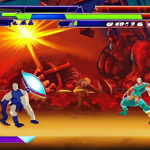 Image similar to in - game screenshot of big floppa fighting game