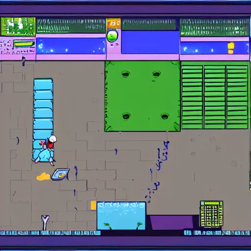 Prompt: Playstation 1 screenshot of a software developer, hacker style