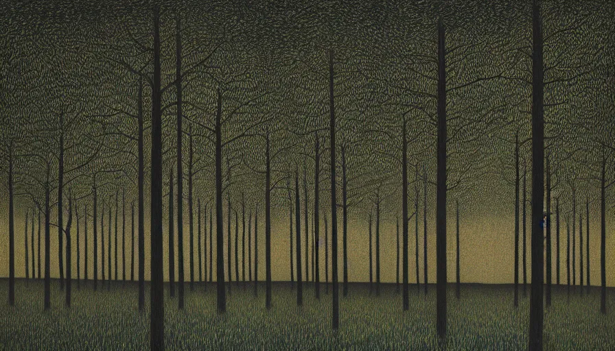 Prompt: Night forest,by David Inshaw