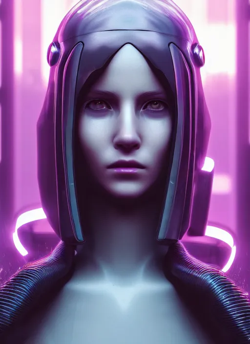 Image similar to 3 / 4 portrait, emma bot queen, futuristic fashion clothing, bio enhanced, brunette, long hair, id magazine, hyperrealism, detailed textures, photorealistic, 3 d cyberpunk apocalyptic city, ultra realistic, cinematic, intricate, cinematic light, unreal engine 8 k, octane render, unreal engine, david kostic, artgerm